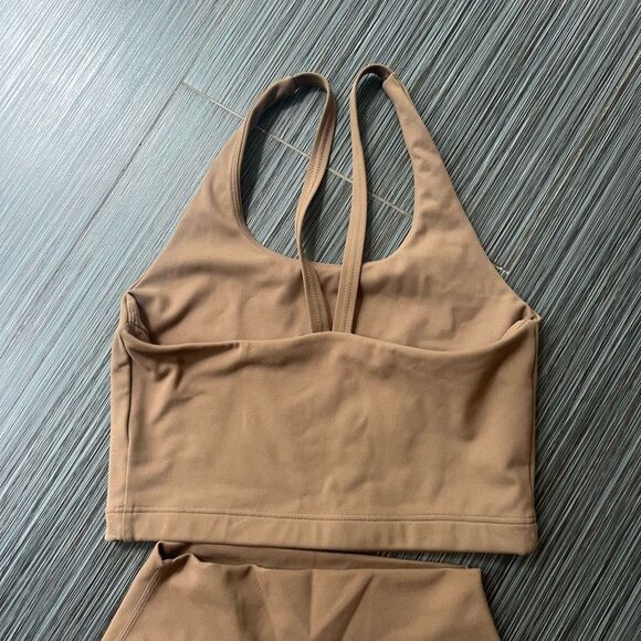 SET Active Tan Leggings and matching top Versatile Comfort - Picture 2 of 5